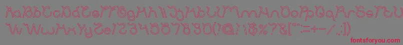 Ocean Free Hollow Font – Red Fonts on Gray Background