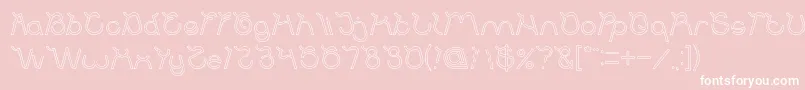 Ocean Free Hollow-Schriftart – Weiße Schriften auf rosa Hintergrund