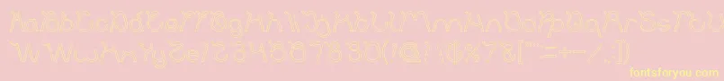 Ocean Free Hollow Font – Yellow Fonts on Pink Background