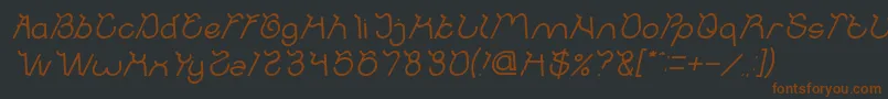 Шрифт Ocean Free Italic – коричневые шрифты на чёрном фоне
