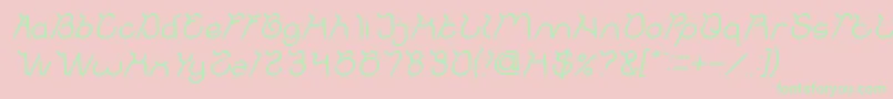 Ocean Free Italic-Schriftart – Grüne Schriften auf rosa Hintergrund