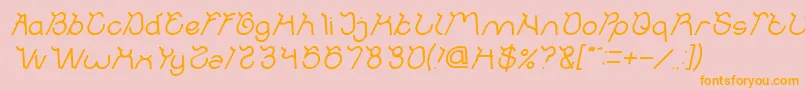 fuente Ocean Free Italic – Fuentes Naranjas Sobre Fondo Rosa