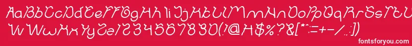 フォントOcean Free Italic – 赤い背景に白い文字