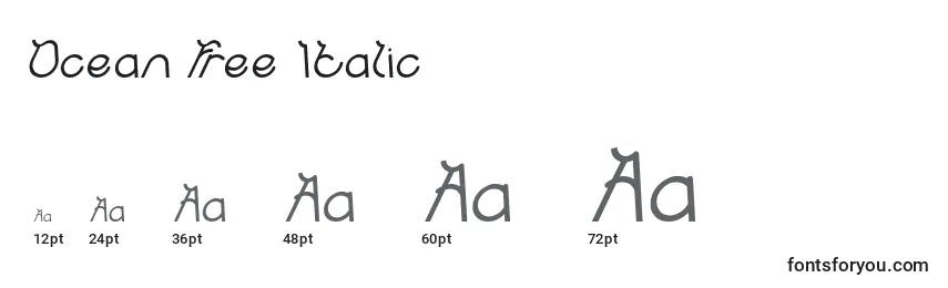 Größen der Schriftart Ocean Free Italic