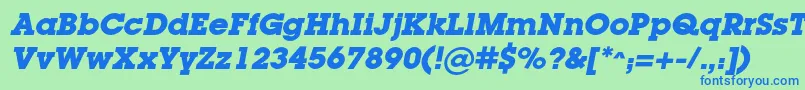 LugacBolditalic Font – Blue Fonts on Green Background