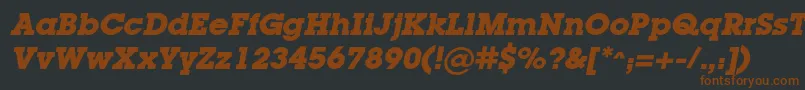 LugacBolditalic Font – Brown Fonts on Black Background