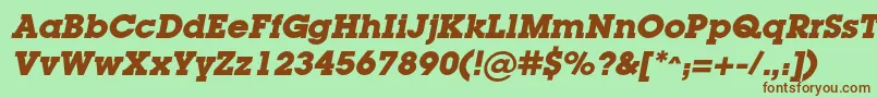 LugacBolditalic Font – Brown Fonts on Green Background