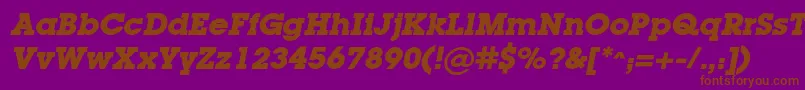 Fonte LugacBolditalic – fontes marrons em um fundo roxo