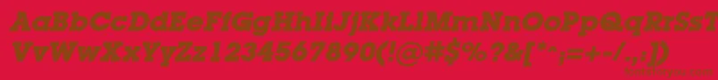 LugacBolditalic Font – Brown Fonts on Red Background