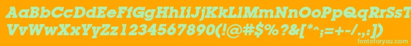 LugacBolditalic Font – Green Fonts on Orange Background
