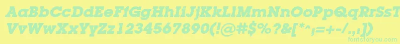 LugacBolditalic Font – Green Fonts on Yellow Background