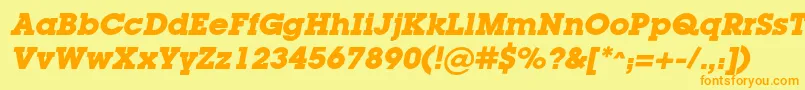 LugacBolditalic Font – Orange Fonts on Yellow Background