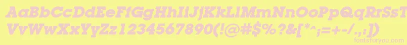 LugacBolditalic Font – Pink Fonts on Yellow Background