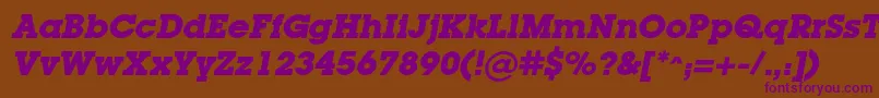 LugacBolditalic Font – Purple Fonts on Brown Background