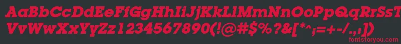 LugacBolditalic Font – Red Fonts on Black Background