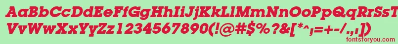 LugacBolditalic Font – Red Fonts on Green Background