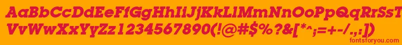 LugacBolditalic Font – Red Fonts on Orange Background