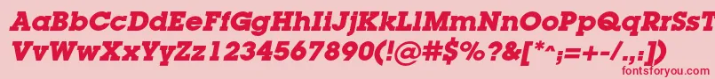 フォントLugacBolditalic – ピンクの背景に赤い文字