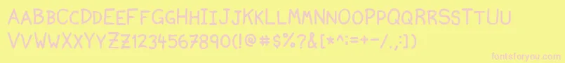 NvscriptSc Font – Pink Fonts on Yellow Background