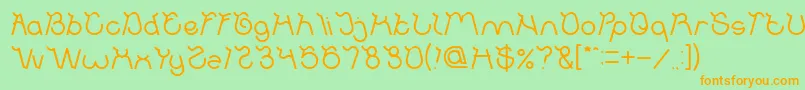 Ocean Free Font – Orange Fonts on Green Background