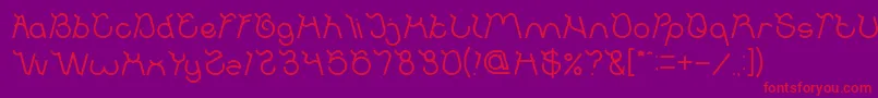 Ocean Free-Schriftart – Rote Schriften auf violettem Hintergrund