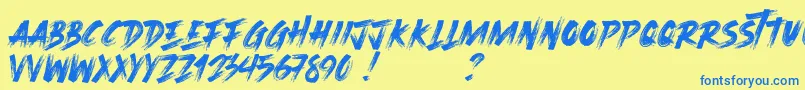 Шрифт Ocean Rush DEMO – синие шрифты на жёлтом фоне