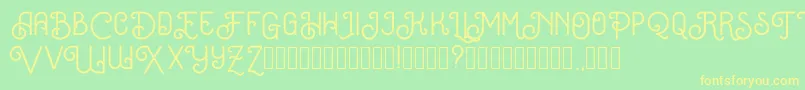 Oceania Demo Font – Yellow Fonts on Green Background