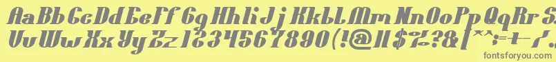 フォントOceanography Bold – 黄色の背景に灰色の文字