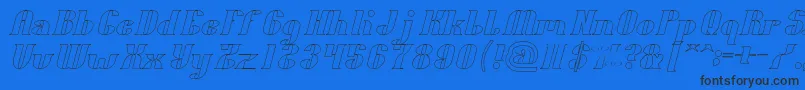 フォントOceanography Hollow – 黒い文字の青い背景