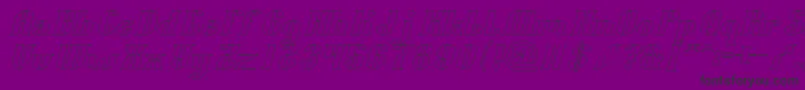 フォントOceanography Hollow – 紫の背景に黒い文字