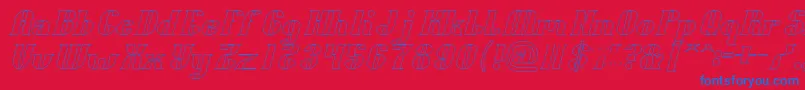 Oceanography Hollow Font – Blue Fonts on Red Background