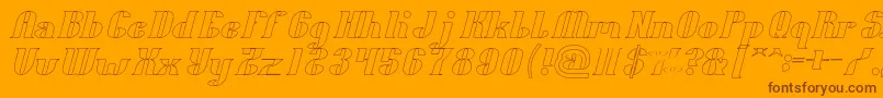 Oceanography Hollow Font – Brown Fonts on Orange Background