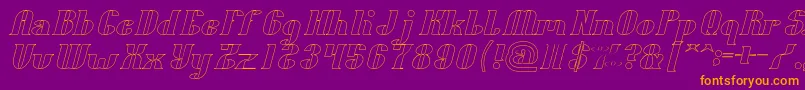 Oceanography Hollow Font – Orange Fonts on Purple Background