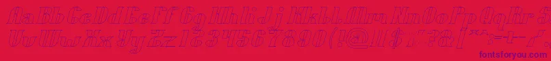 Oceanography Hollow Font – Purple Fonts on Red Background