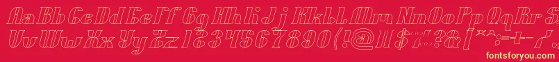 Oceanography Hollow Font – Yellow Fonts on Red Background