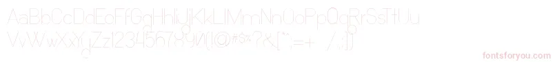Ocho Siete-fontti – vaaleanpunaiset fontit valkoisella taustalla