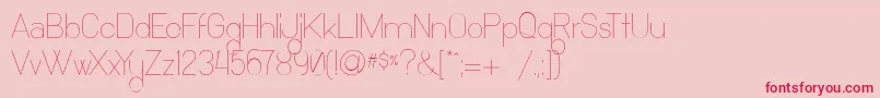 フォントOcho Siete – ピンクの背景に赤い文字