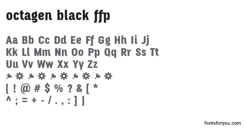 Octagen black ffp Font – alphabet, numbers, special characters