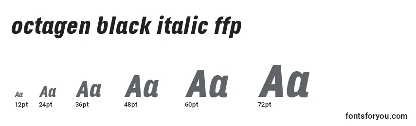 Размеры шрифта Octagen black italic ffp