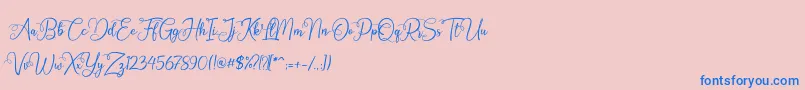 Octhovia Demo Font – Blue Fonts on Pink Background