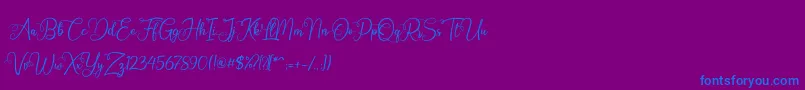 Octhovia Demo Font – Blue Fonts on Purple Background