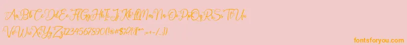 Octhovia Demo Font – Orange Fonts on Pink Background