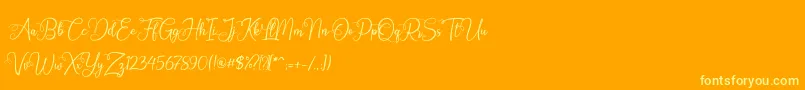 Octhovia Demo Font – Yellow Fonts on Orange Background