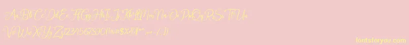 Octhovia Demo Font – Yellow Fonts on Pink Background