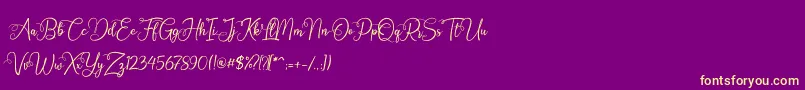 Octhovia Demo-Schriftart – Gelbe Schriften auf violettem Hintergrund