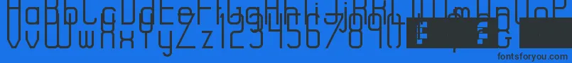 フォントRiseRegular – 黒い文字の青い背景