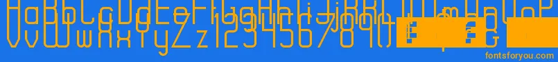 RiseRegular Font – Orange Fonts on Blue Background