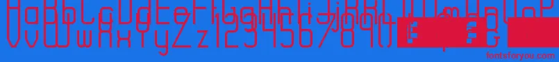 RiseRegular Font – Red Fonts on Blue Background