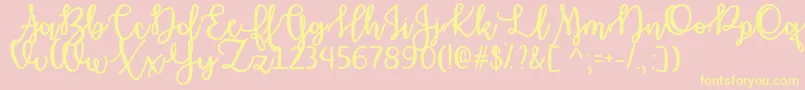 October Moon   Font – Yellow Fonts on Pink Background