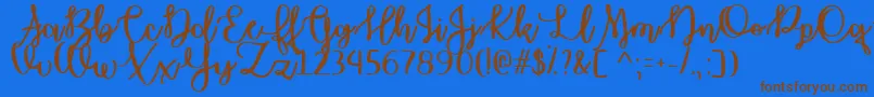 October Moon   Font – Brown Fonts on Blue Background